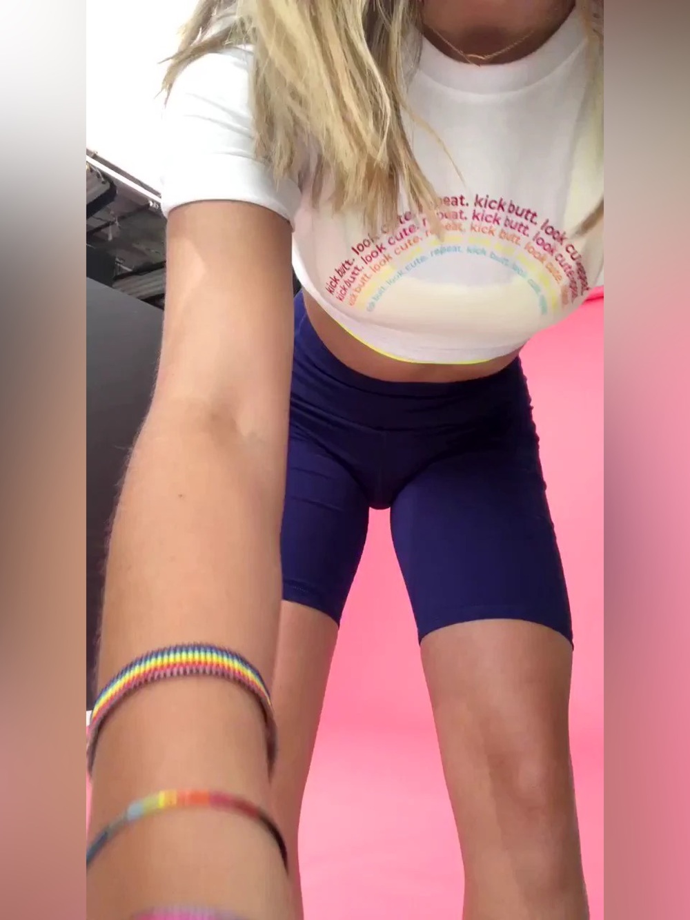 EUC Fabletics X Maddie Ziegler Jade Crop Tee - Rainbow Pride 🌈